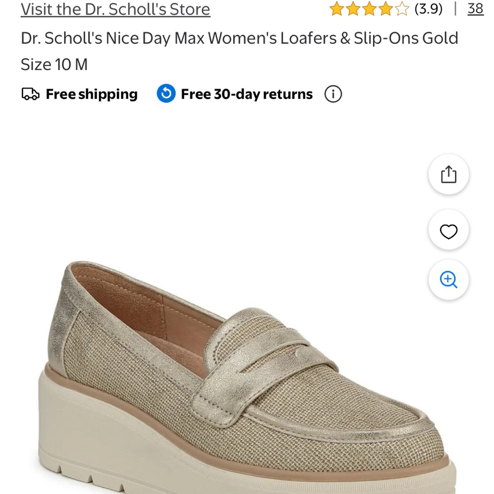 Dr. Scholl's Metallic Gold Platform Penny Loafer